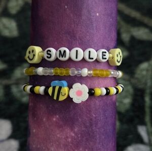 Colorful Beaded Smile Bracelets